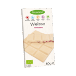 Bio biela čokoláda s malinami - 80 g